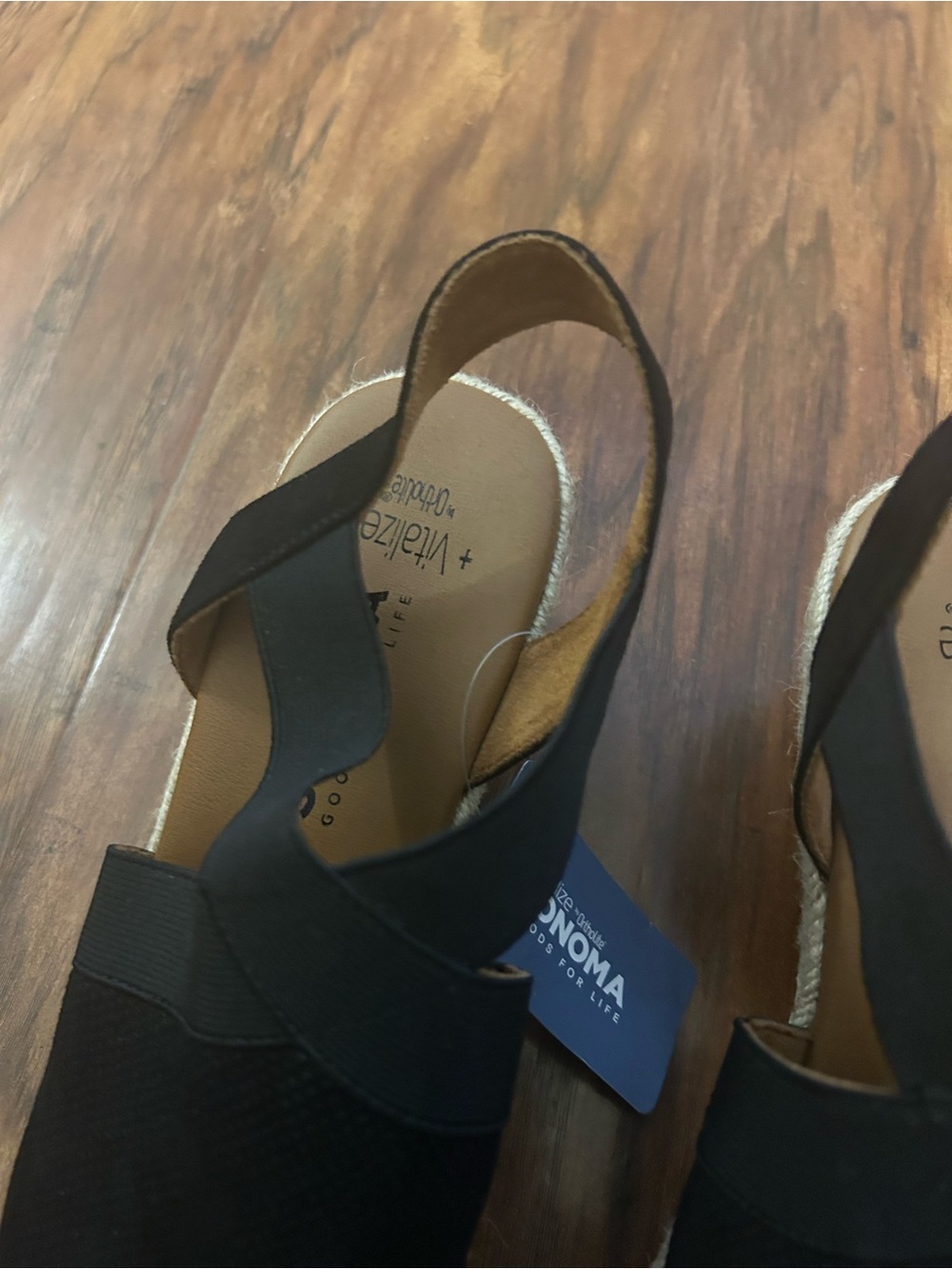 Sonoma Black Espadrille Wedge Sandals Women’s Size 10 NWT Perfect For Summer - Picture 3 of 7
